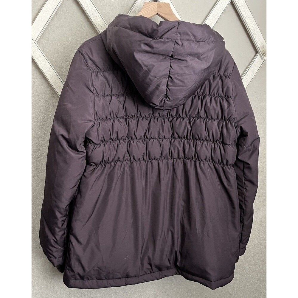 J.Jill Women's M Hooded Down Puffer Jacket Wrist Cuffs - Picture 6 of 8